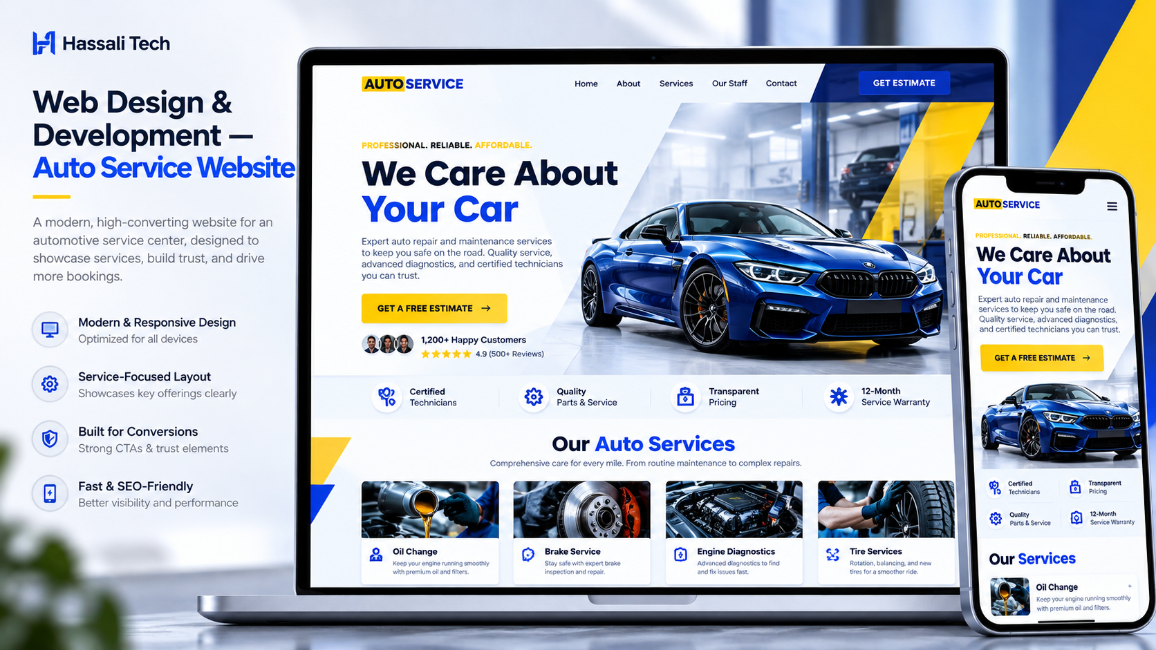 Automotive service website concept